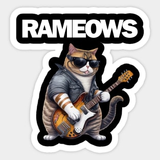 Cat Playing Guitar Sticker